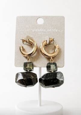 Garden Party Gold Stone Earrings New